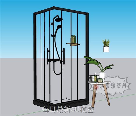 淋浴玻璃隔断SU模型