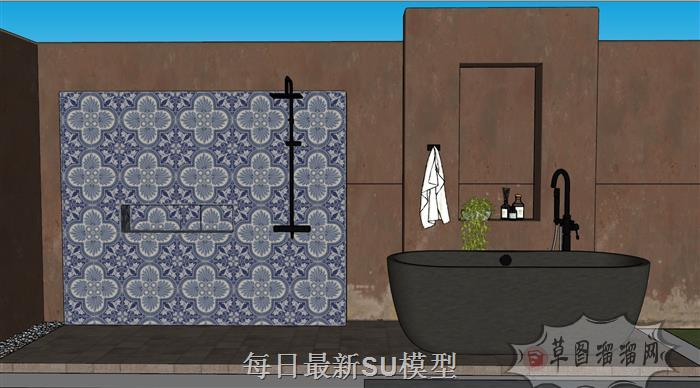浴室浴缸SU模型