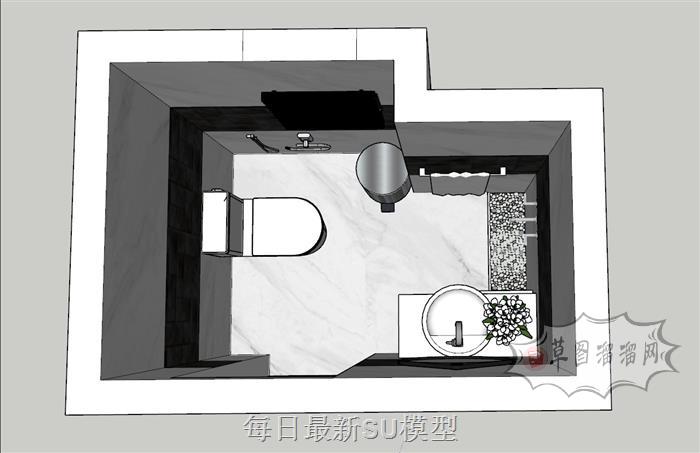 卫生间洗澡房浴卫SU模型