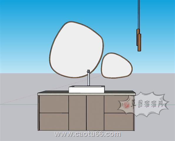浴室柜洗手池洗漱台SU模型