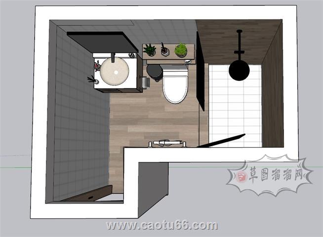 浴室浴卫浴室柜SU模型