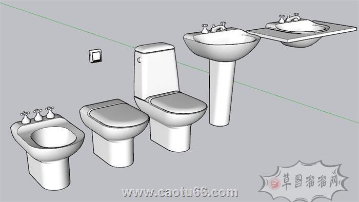 马桶洗手池SU模型