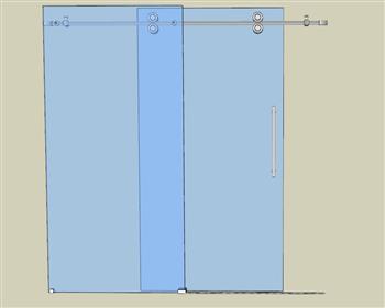 浴室隔断玻璃门SU模型