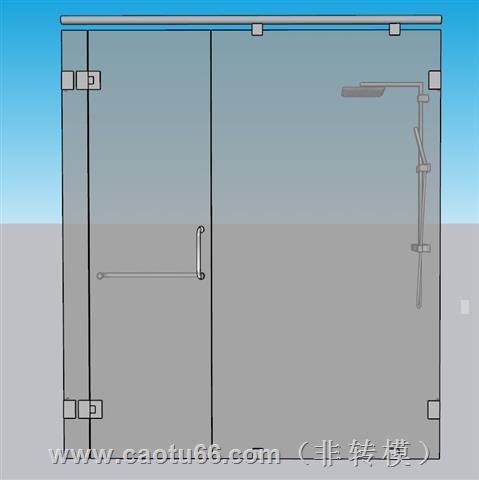 浴室玻璃门淋浴SU模型