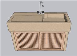 浴室柜洗手池SU模型 免费sketchup模型下载