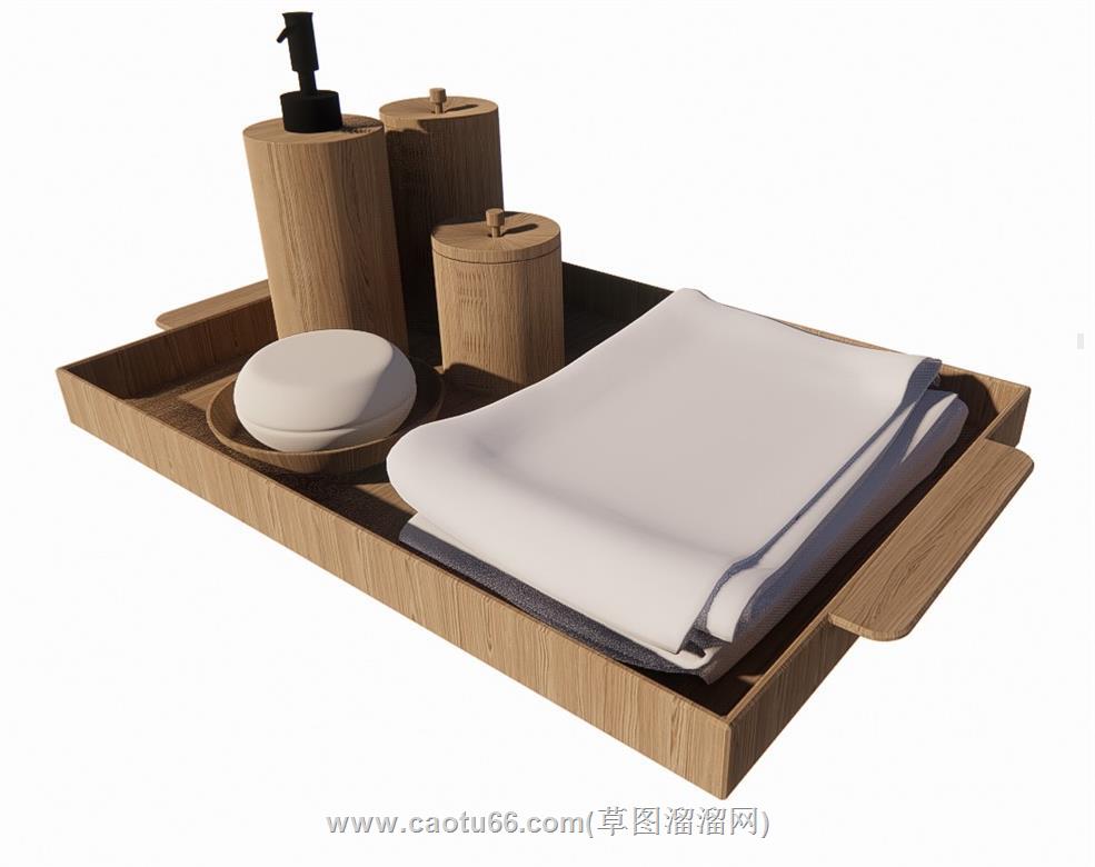浴室托盘摆件SU模型