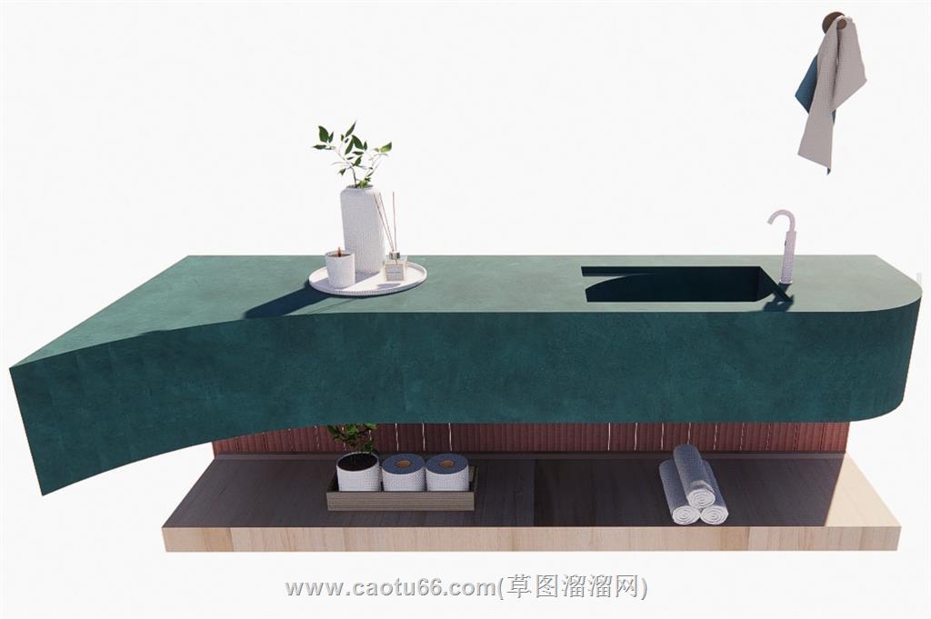 浴室柜洗手池SU模型
