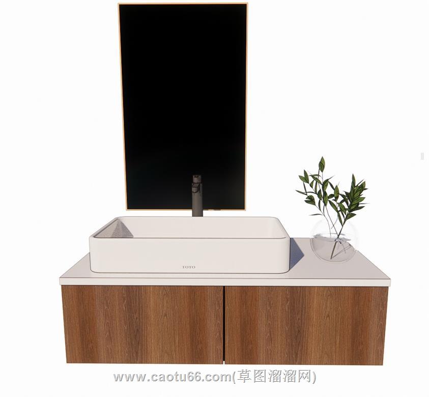 浴室柜洗手池SU模型