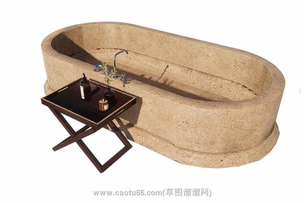 石砌浴缸SU模型