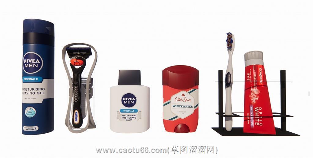 洗漱用品牙刷牙膏SU模型