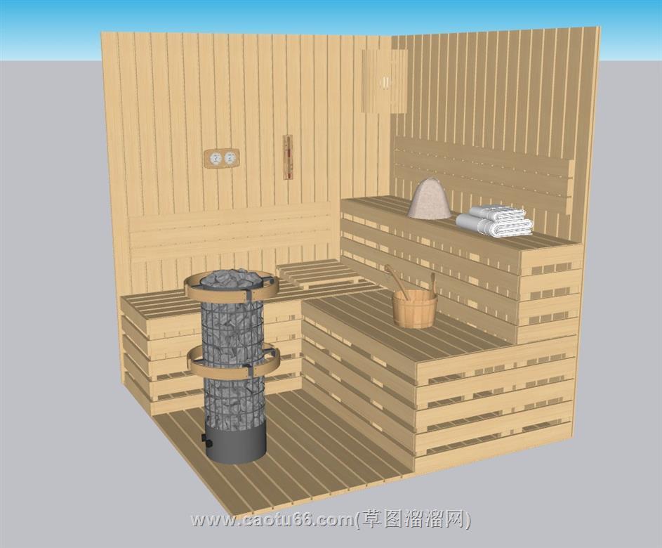 桑拿房SU模型