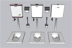 蹲便器厕所蹲便池SU模型