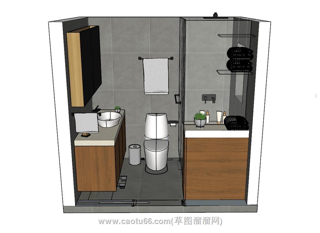淋浴房浴室SU模型