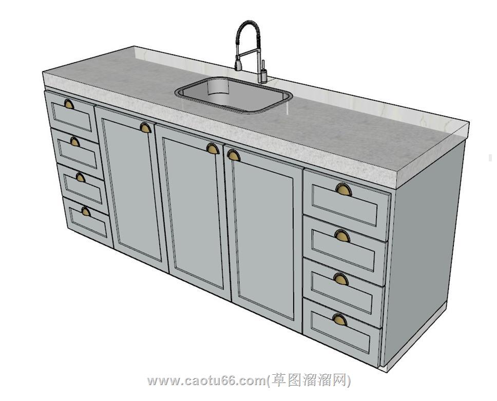 洗手池洗漱台SU模型