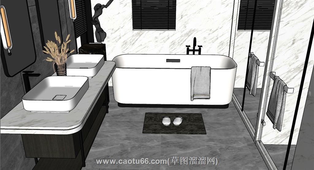 浴室小麦稻穗SU模型