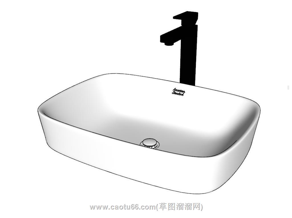 洗漱盆洗手盆SU模型