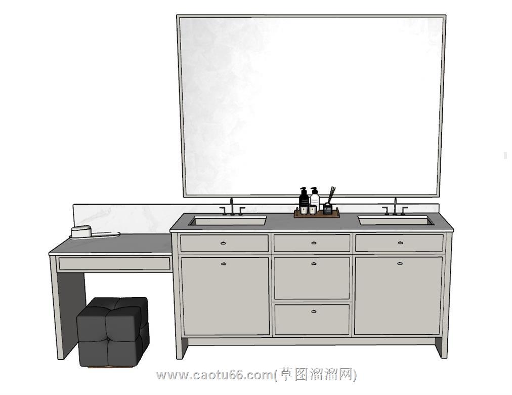 化妆间浴室柜SU模型