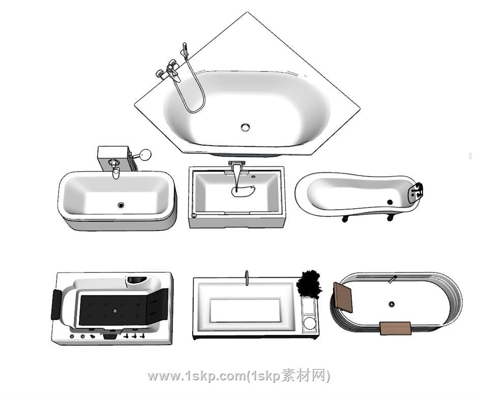 浴缸SU模型