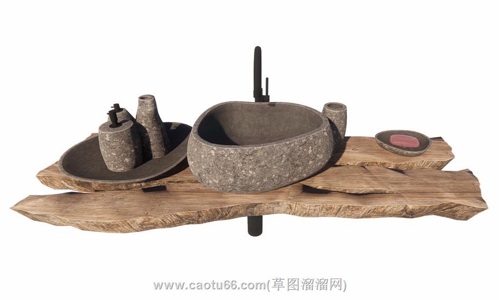 洗漱台洗手池SU模型