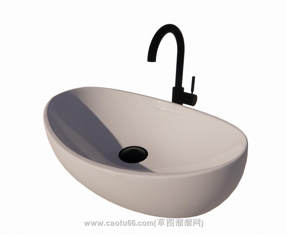 洗漱台洗手池SU模型
