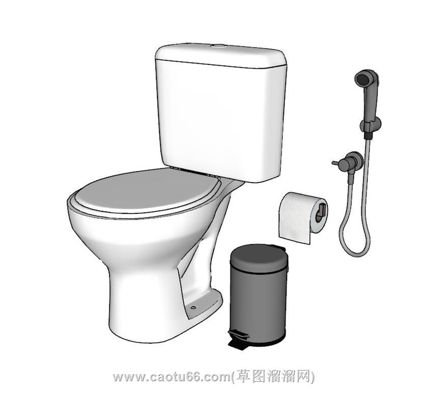 马桶卷筒纸SU模型