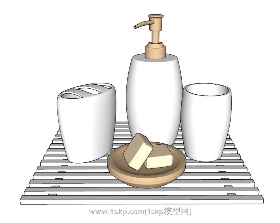 沐浴露摆件SU模型