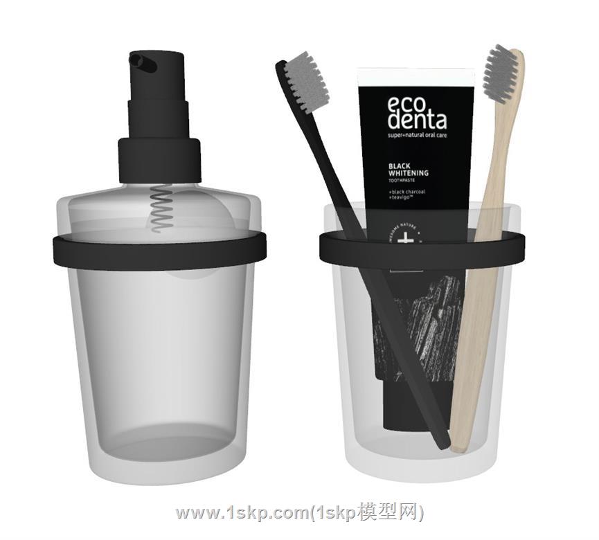 沐浴露牙刷洗漱SU模型