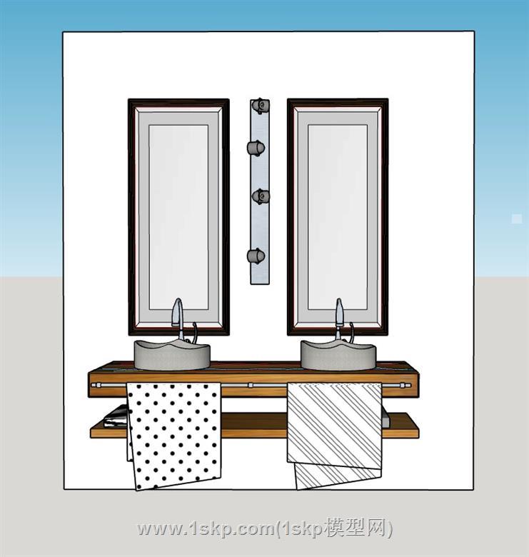 浴室柜洗手池SU模型