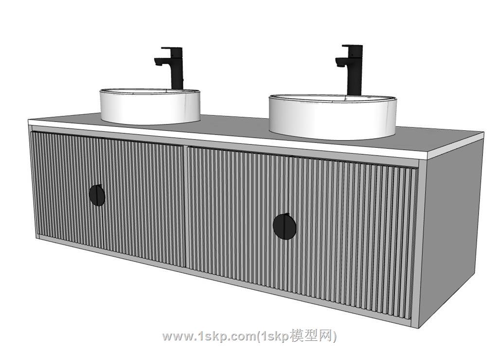 浴室柜洗手池SU模型