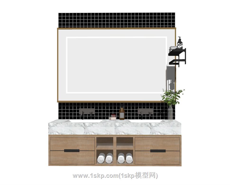 浴室柜洗漱台SU模型