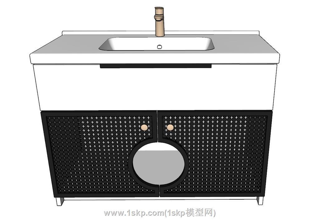 洗手池浴室柜SU模型