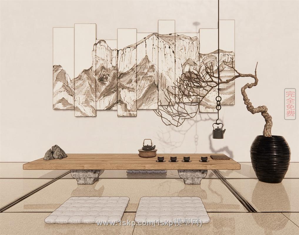 新中式茶桌装饰画造型画