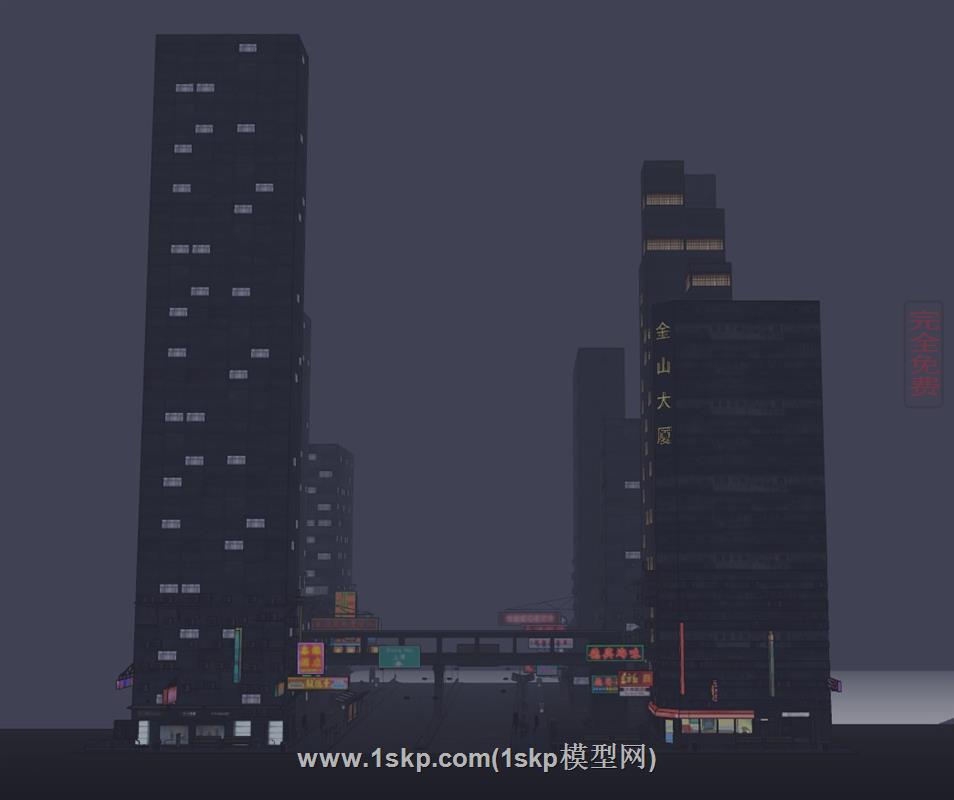 香港夜色建筑