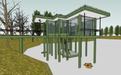 河边休闲小屋SU模型