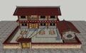 藏式风格民宿住宅院子的SU模型
