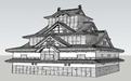 日式古建筑白模SU模型
