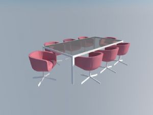 座椅会议桌桌子SU模型