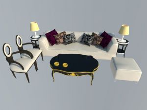 欧式家具沙发茶几SU模型