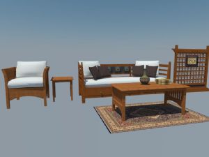 中式沙发家具SU模型