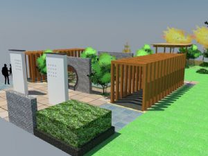 中式园林景观廊架SU模型