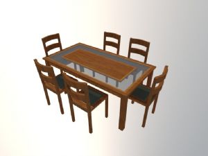 餐桌椅家具桌椅SU模型