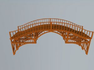 拱形桥木桥桥梁SU模型