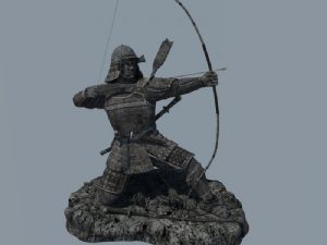 日本武士人物雕像雕塑SU模型