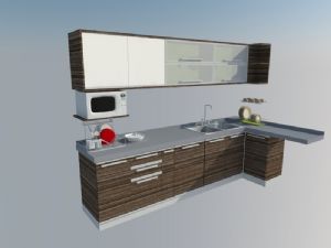 厨房橱柜微波炉SU模型