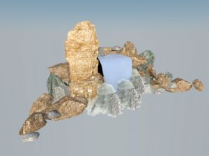 假山流水景观石头SKP模型