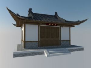 中式古建筑土地庙SU模型