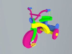 儿童童年玩具三轮车SU模型
