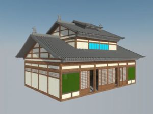 日式澡堂古建筑SU模型