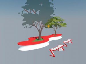 创意树池座椅SU模型