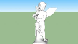 天使小男孩雕SU模型